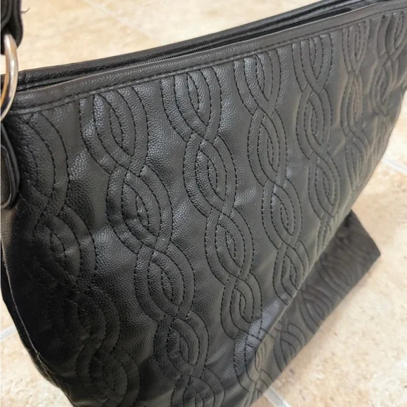 Black Patterned Shoulder Bag - Picture 2 of 9